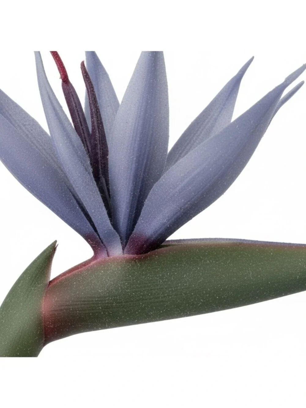 Bird of Paradise Stems Set of 3 Faux Tropical Flowers 30 Inch Tall Moody Blue Pu